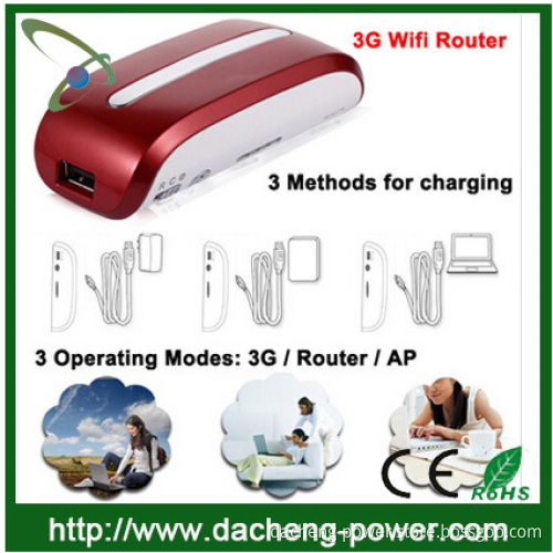 Factory hiqh quality 3g wifi router power bank 5200mAH